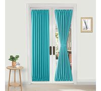 French Curtains Insulated blackout curtains for glass window doors for kitchen and patio doors for enhanced privacy, including 1 curtain with ties(Turquoise,25W x 72L inch (1 Panels))