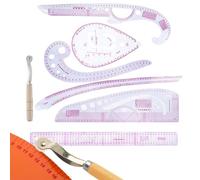 French Curve Ruler 4Pcs/Set Scaled Accurate Transparent Bendable Sewing Ruler Metric Drawing Template for DIY Clothes Designing