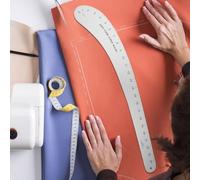 French Curve Ruler, Solid Aluminium Drafting Template, 58.5x12cm, Pattern Making Curve, Tailor Measuring Tool, Accurate Scale Markings, For Sewing Pattern Design Garment Drafting Art Projects