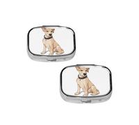 French Cute Bulldog Square Mini Medicine Box, Lightweight to Carry, Durable and Long-Lasting