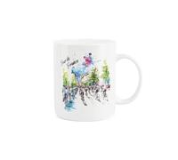 French Cycling Mug - Watercolour Bike Race Gift for Cyclists - Tea/Coffee Bone China Cup Present