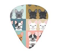 French Dog Cute Advanced guitar pick 12 pieces Three thicknesses for bass, electric guitar, acoustic guitar bag