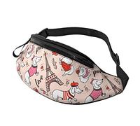 French Dog Eiffel Tower Crossbody Bag Runner Small Hip Pouch Bum Bag Running Waistpack Bumbag Beltbag Sport Slim Fashionable for Jogging Hiking Woman