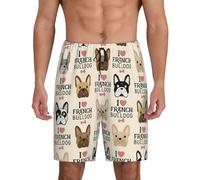 French Dog Men'S 1-Pack Sleep Shorts Loungewear With Side Pockets, Breathable Fit, Available In Big.