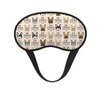 French Dog Print Blackout Sleep Mask - Side Sleeper Eye Cover, Soft Comfort, Perfect for Travel, Meditation
