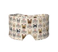 French Dog Print Sleep Eye and Ear Muffs Mask - Adjustable Yoga Travel Headband, Keep Warm Shading Comfortable Aid