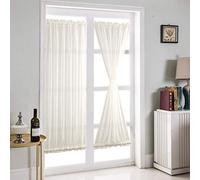 French Door Curtains Simple Style Pure White Chiffon Sheer Curtains, Romantic Home Decor French Door Panel, Rod Door Window Sidelight Curtain, Rod Pockets Top Bottom, 1 Panel (137*183cm)
