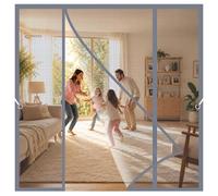 French Door Fly Screen Magnetic Grey 245x210cm Effective Protection While Allowing Excellent Airflow Throughout the Room for Elegant Transitions Between Indoor Rooms and Outdoor terraces