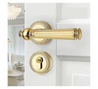 French Door Lock Indoor Magnetic Silent Lock Gold Home Light Luxury Bedroom Door Lock Wooden Door Handle(Type A-72 Magnetic Lock)
