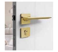 French Door Lock Indoor Magnetic Silent Lock Gold Home Light Luxury Bedroom Door Lock Wooden Door Handle(Type D-72 Magnetic Lock)