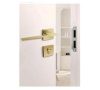 French Door Lock Indoor Magnetic Silent Lock Gold Home Light Luxury Bedroom Door Lock Wooden Door Handle(Type E-58 Silent Lock)