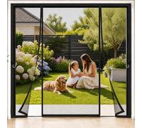 French Door Magnetic Fly Screen 210x265cm Black Keep Flies Out While letting Fresh air Flow in Freely for Double Doors that Open up the Whole Living Space