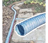 French Drain Pipe Perforated,4 Inch French Drain Pipe Solid Drainage Pipes, Flexible Permeable Drain Pipe with Steel Wire, High Penetration Capacity, Filters Out Debris, for Farm Field/Stor