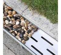 French Drain Strainers Channel for Yard Paver Patio, 4in 6in 8in Wide Trench Drainage Grate for Concrete Slab, Pebbles Fill Gutter Cover Plate(20cmx20cmx100cm)