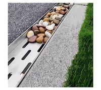 French Draina System with Metal Grate for Efficient Yard, Driveway, and Concrete Drain Soluts -, Heavy-Du Water ment System