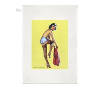 French Dressing Pin Up Girl Tea Towel Dish Cloth by Gil Elvgren Reproduction Print