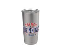 French Drinking Team - Funny Beer Wine Drinking Team Stainless Steel Insulated Tumbler