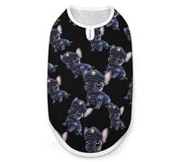 French Dulldog Cute Police Dog Shirts Summer Pet Clothes Comfort T-Shirts Vest Sleeveless Tank Top for Cats Dogs S