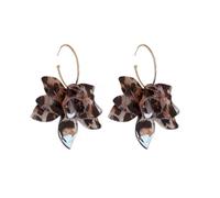French exaggerated temperament petal earrings retro design sense flower earrings female high-end sense cross-border flower