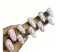 French Fake Nails Starlight Sparkle Cute Cool Almond Hand-made On European Shaped P4X4 Full Nails Nail Wearable Cov Press