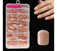 French False Nails - 120Pcs Square Press On Nails Short - Fake Nails White Tip French False Nail Kit - Full Cover Stick on Nail Flase Nail Art Manicure Decorations
