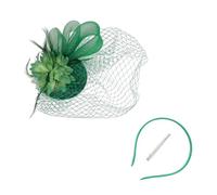 French Fascinator Pillbox Headband with Veil for Opera Cocktail Tea Party