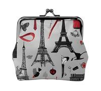 French Fashion Model Ferrets Full Double-Sided Printed Pattern Women's and Girls' Fashionable Leather Kiss Lock Coin Purse Card Bag