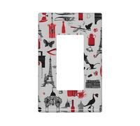 French Fashion Model Ferrets Print 1 Gang Single Rocker Wall Panel Light Switch Plate Covers Wall Decor Home Decor For Kitchen Bathroom Bedroom 2.8x4.5 In