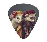 French Fashion Model Ferrets print Guitar Picks 12 Pack Assorted Thickness for Guitar,ukulele,0.46/0.71/0.96mm