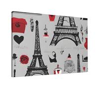 French Fashion Model Ferrets -Print Modern Canvas Wall Decor 16X24 Inche, Frameless Art Print with Wooden Strainer, Ready to Hang for Living Room & Bedroom.