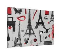 French Fashion Model Ferrets -Print Modern Canvas Wall Decor 16X24 Inche, Frameless Art Print with Wooden Strainer, Ready to Hang for Living Room & Bedroom.