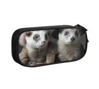 French Fashion Model Ferrets Print Pencil Pouch Storage Cosmetics Art Tools Supplies Students Teachers Versatile Use