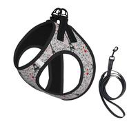 French Fashion Model Ferrets Print Reflective Pet Leash Vest For Small Dogs & Cats, Adjustable Outdoor Walking Hiking Vest