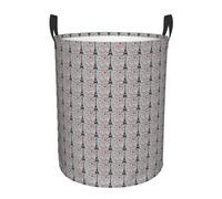French Fashion Model Ferrets Print Round Laundry Hamper Basket Waterproof Storage Bin for Bedroom Bathroom Daily Life