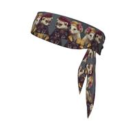 French Fashion Model Ferrets Print Sport Head Ties Headbands Bandanas Workout Hair Band Athletic Sweatbands for Running Tennis