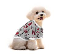 French Fashion Model Ferrets Printed Everyday Soft Cotton Dog Short Sleeve T-Shirt For Chihuahuas & Teacup Puppies & Small Dogs Breeds Stretchy Cat Outfit