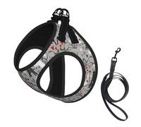 French Fashion Model Ferrets Printing Puppy Summer Vest Harness With Reflective,Dog Accessories For Small Medium Large Dogs And Cats