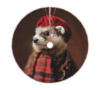 French Fashion Model Ferrets Tree skirt, Christmas family gatherings, indoor and outdoor decorations for Christmas trees
