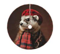 French Fashion Model Ferrets Tree skirt, Christmas family gatherings, indoor and outdoor decorations for Christmas trees