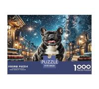 French Fighting Dog 1000 Piece Jigsaw Puzzles Fun Challenging Modern Pet Dog Classic Educational Games for The Whole Gifts Suitable for Children & People Aged 14+ 38x26cm/1000pcs
