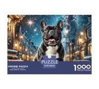 French Fighting Dog 1000 Piece Jigsaw Puzzles Fun Challenging Modern Pet Dog Classic Educational Games Beautiful Decoration for Adults 38x26cm/1000pcs