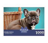 French Fighting Dog 1000 Piece Jigsaw Puzzles Fun Challenging Modern Pet Dog Educational Game Creativity & Gift Giving for Adults And Kids Age 38x26cm/1000pcs