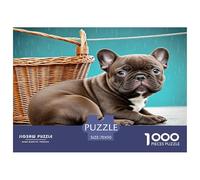 French Fighting Dog 1000 Piece Jigsaw Puzzles Fun Challenging Modern Pet Dog Educational Game for The Whole Gifts Suitable for Children & People Aged 14+ 70x50cm/1000pcs