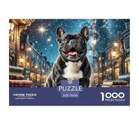 French Fighting Dog 1000 Piece Jigsaw Puzzles Fun Challenging Modern Pet Dog for Family Activity Game Beautiful Decoration for Adults And Kids Age 70x50cm/1000pcs