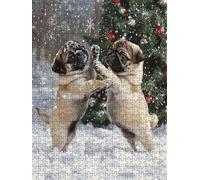 French Fighting Dog Snowflake Jigsaw Puzzles for Adults 3000, 3000 Piece Jigsaw Puzzles, Challenging Puzzle, Classic Educational Jigsaws, Fun Family Activities, for Home Wall Decoration Gift DX0YL0221