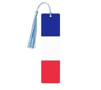 French Flag 5 Pc Artistic Bookmark Set for Women, Tassel Wooden Bookmarks Study Supplies