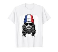 French Flag Beanie Man National Pride Travel T-Shirt