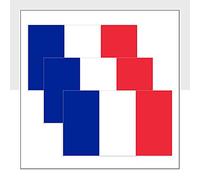 French Flag Car Stickers Pack of 3 (100 x 60mm) Waterproof FRA Flag Labels for Bike Van Windows Helmet Packwith® #P1059
