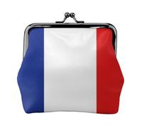 French Flag Coin Purse-Leather Kiss Lock Wallet Small Clutch | Compact Holds Cards Coins Keys. Soft Pu Leather. Gift Ready.