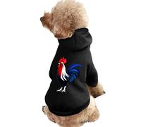 French Flag Color Rooster Novelty Dog Hoodie Funny Winter Dogs Sweatshirt Cat Puppy Hooded Clothes XS